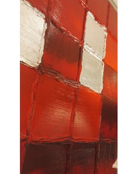 Peinture rouge acrylique sur toile